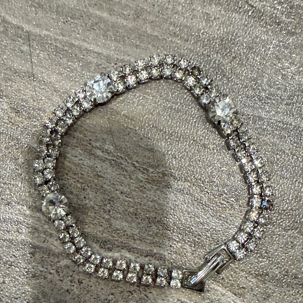 Elegant Silver Crystal Tennis Bracelet